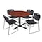 Cain Cain Round Table & Chair Set, Wood, Metal, Polypropylene Top TB48RNDCH44BK - alternate 1